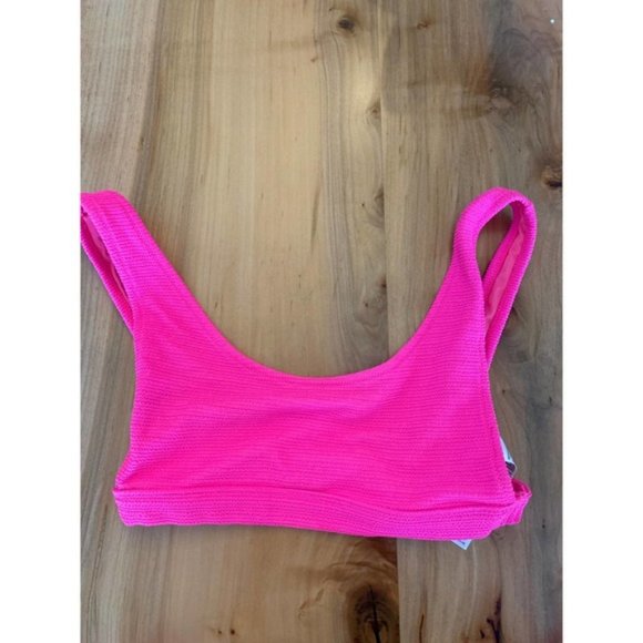 Topshop Crinkle Tanga Bikini Two Piece Hot Pink 6 - Picture 3 of 8